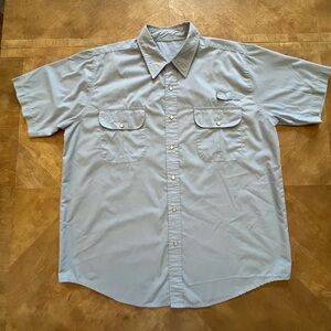 Light Blue Work-Inspired Button-Down Shirt – XL